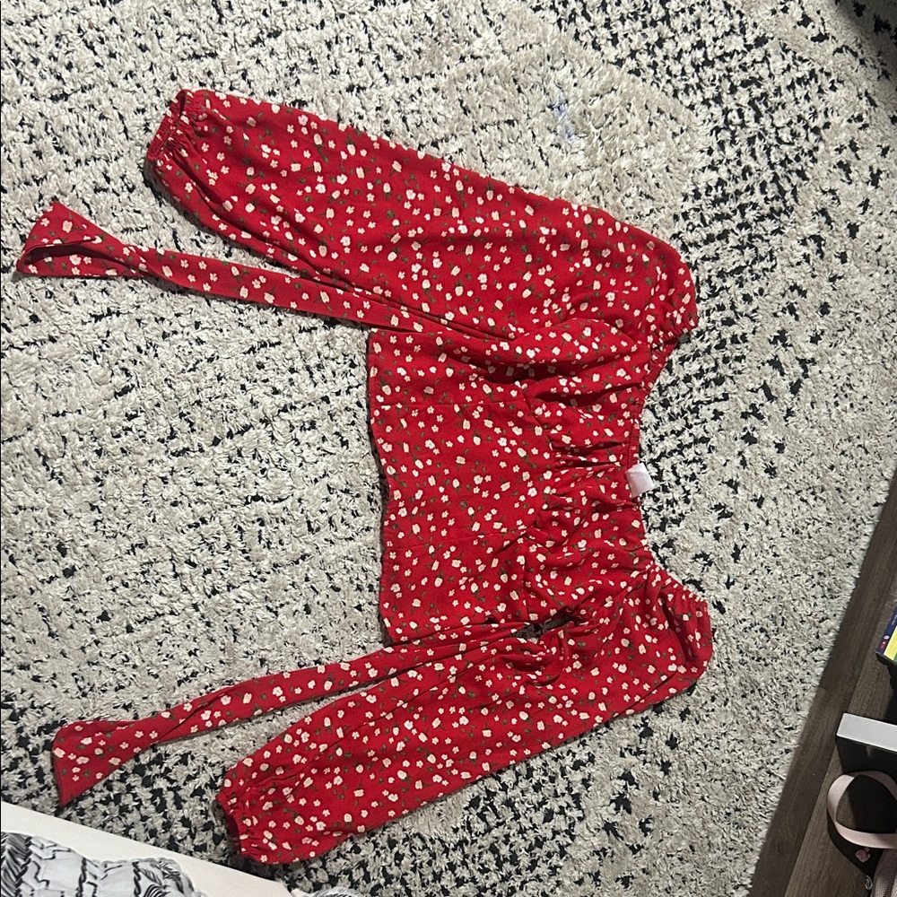 No Boundaries Red Floral Mini Skirt